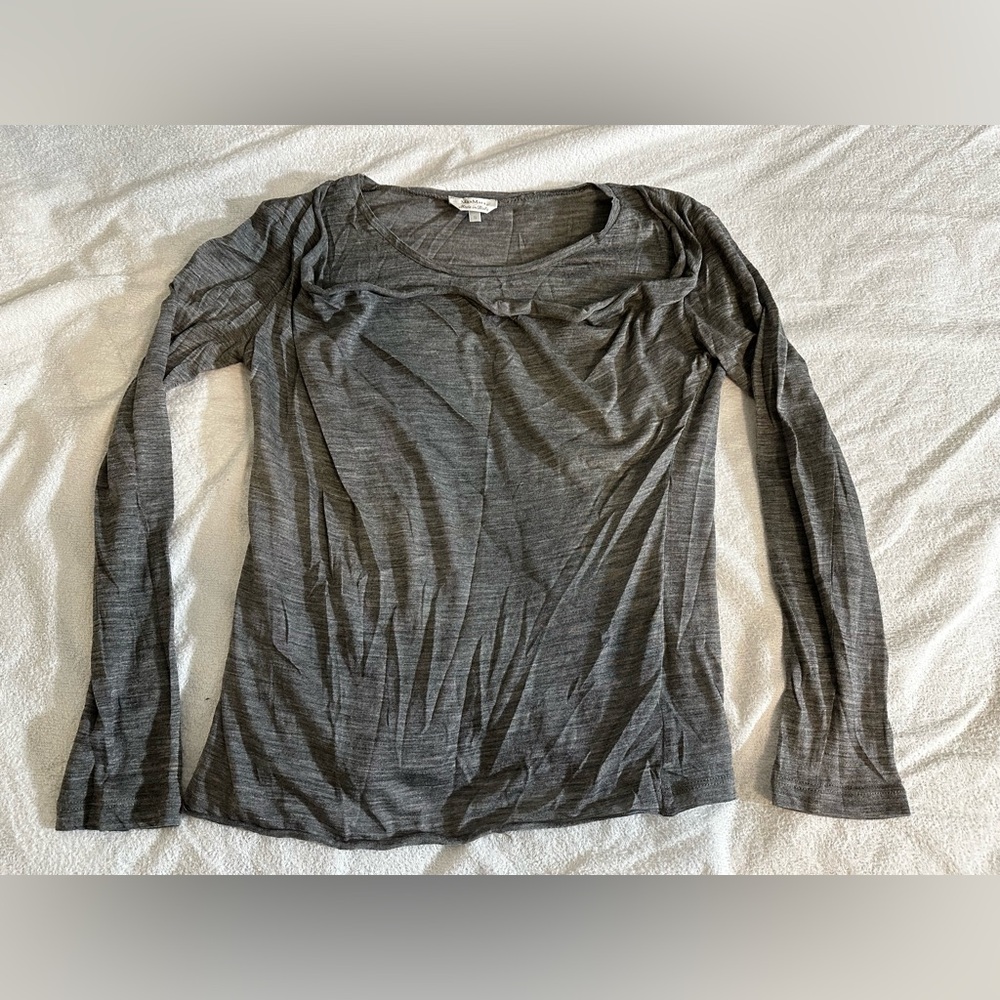MaxMara Cashmere Lightweight Sweater Gray Womens Small S Front Collar